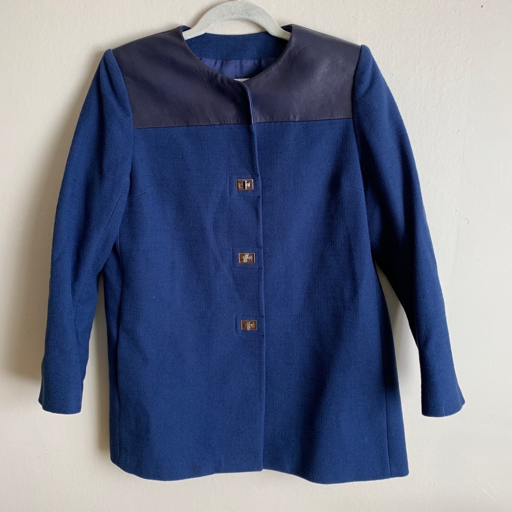 Cotton/Leather Sandro Jacket